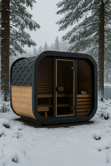 SaunaLife 4-Person CL5G Cube-Series Outdoor Home Sauna