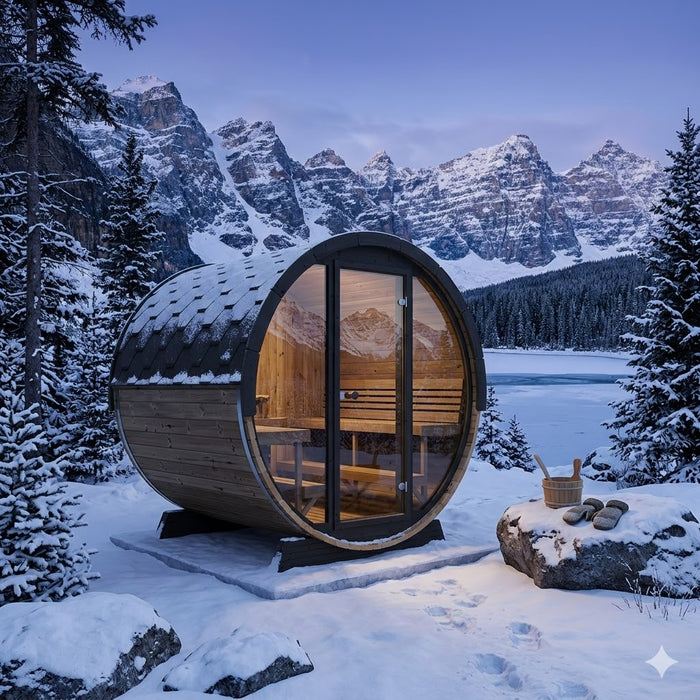 SaunaLife 6 Person EE8G ERGO Elegance Series Barrel Sauna