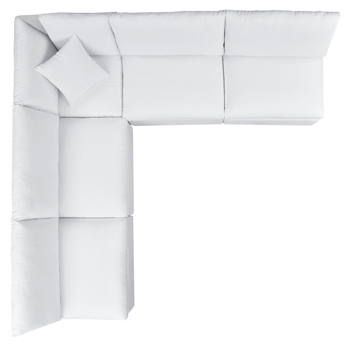 Commix Outdoor Sectional Sofa 5 Piece Sunbrella® White Collection at Patio Elegance