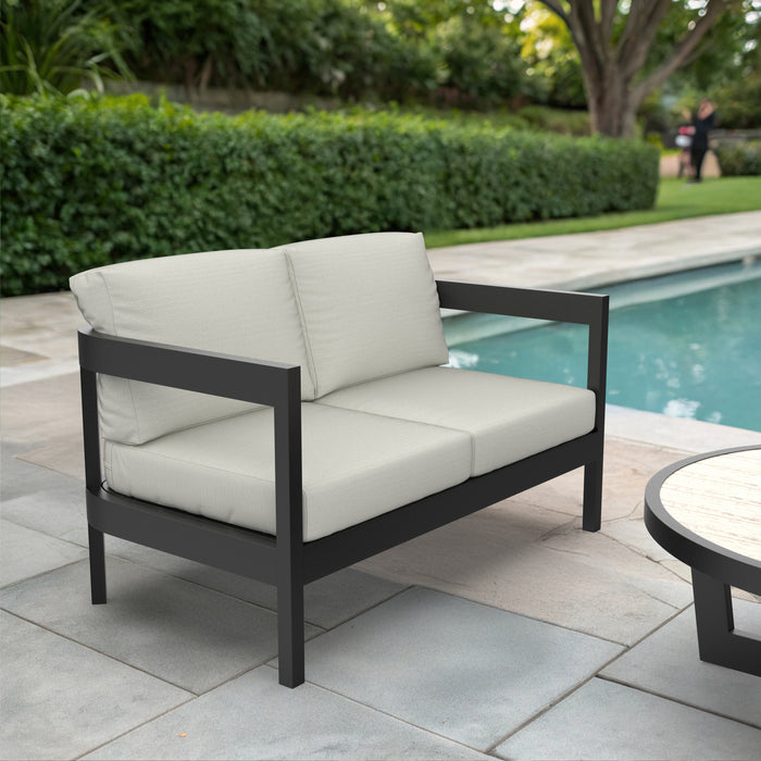 Forever Patio Chesapeake Bay 5 Piece Aluminum Wicker Outdoor Conversation Set
