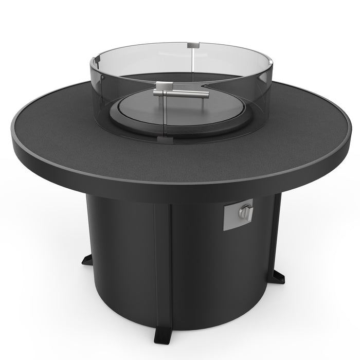 Forever Patio Universal 42 Inch Round Dark Gray Aluminum Fire Table