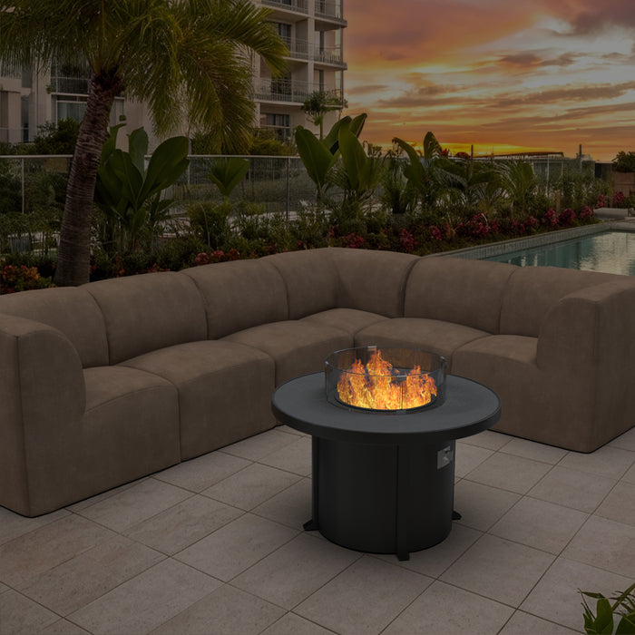 Forever Patio Universal 42 Inch Round Dark Gray Aluminum Fire Table