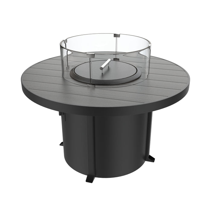 Forever Patio Universal 42 Inch Round Dark Gray Aluminum Fire Table