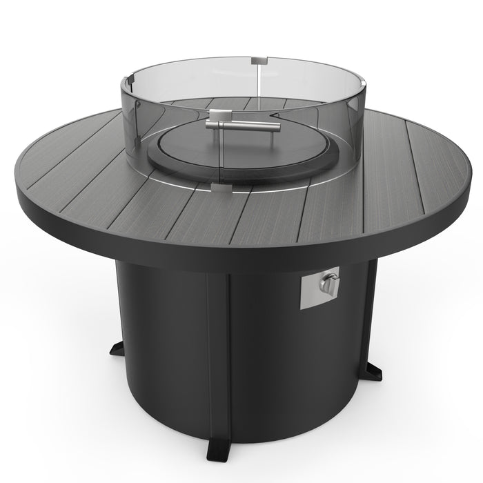 Forever Patio Universal 42 Inch Round Dark Gray Aluminum Fire Table