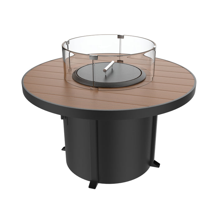 Forever Patio Universal 42 Inch Round Dark Gray Aluminum Fire Table