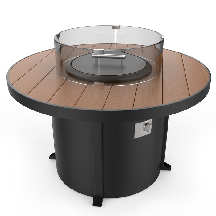 Forever Patio Universal 42 Inch Round Dark Gray Aluminum Fire Table