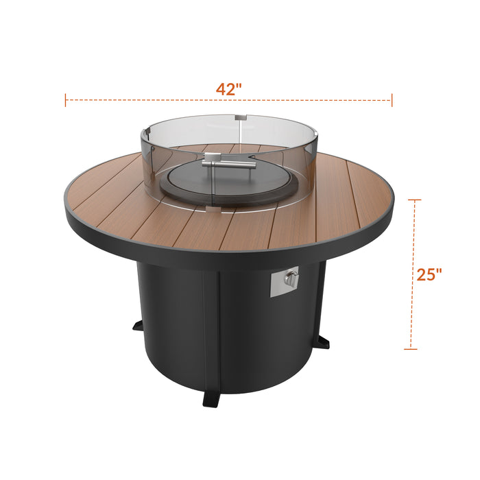 Forever Patio Universal 42 Inch Round Dark Gray Aluminum Fire Table