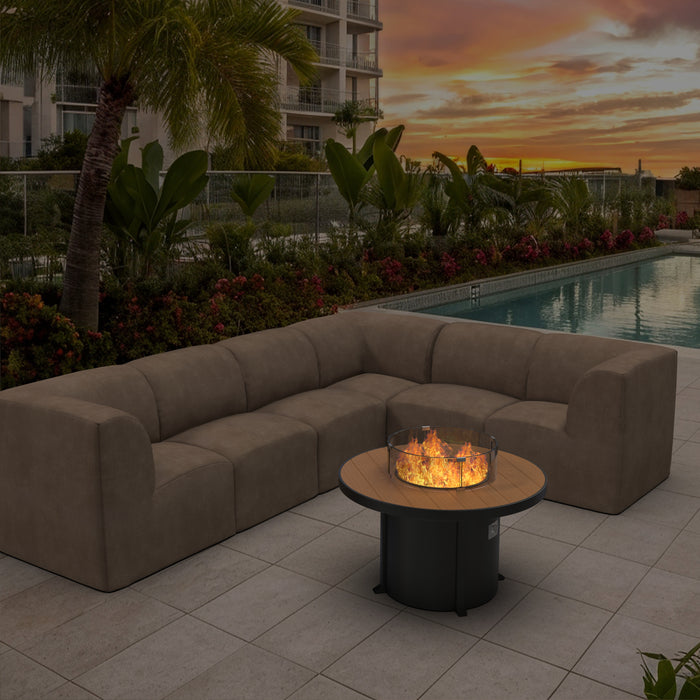 Forever Patio Universal 42 Inch Round Dark Gray Aluminum Fire Table