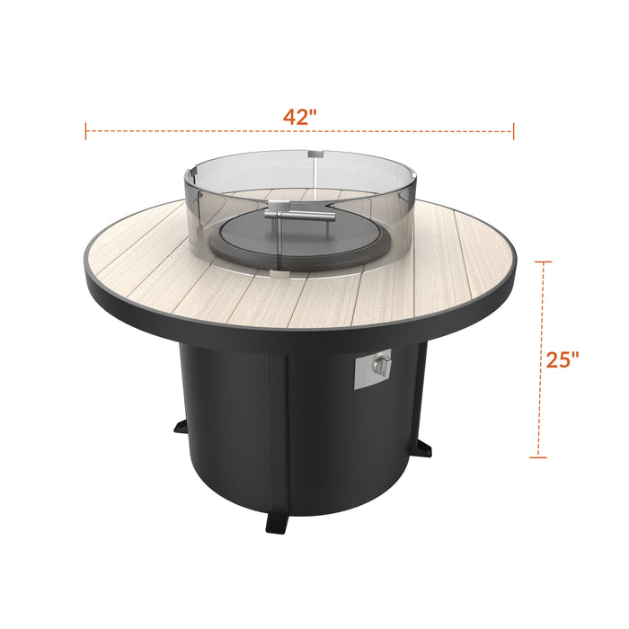 Forever Patio Universal 42 Inch Round Dark Gray Aluminum Fire Table