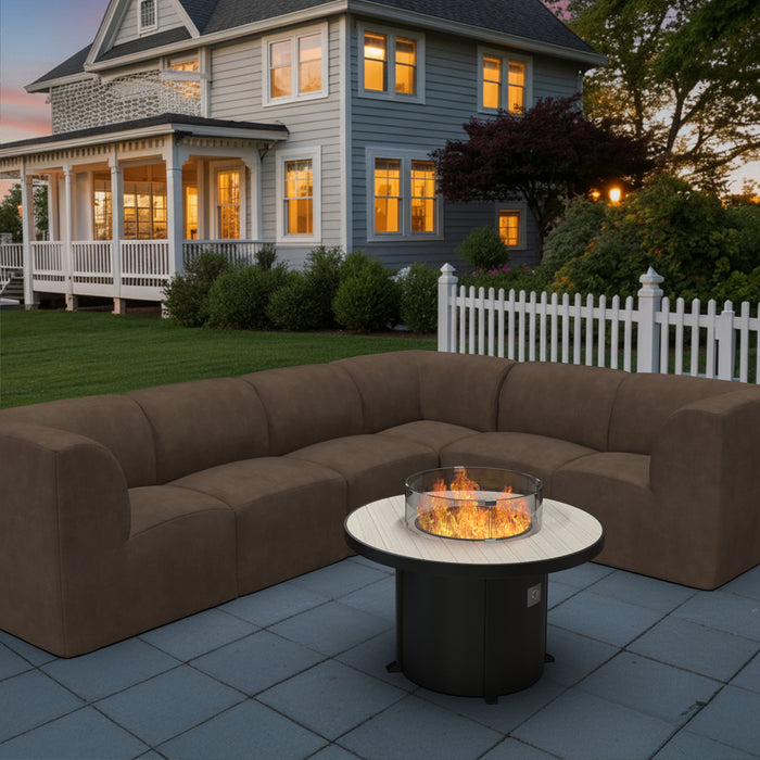 Forever Patio Universal 42 Inch Round Dark Gray Aluminum Fire Table