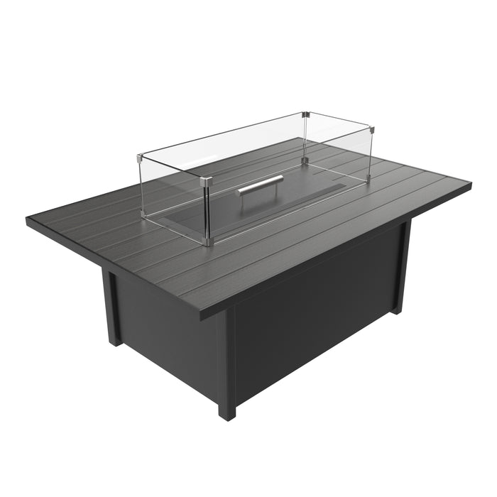 Forever Patio Universal Aluminum 48"x32" Dark Gray Rectangle Fire Table