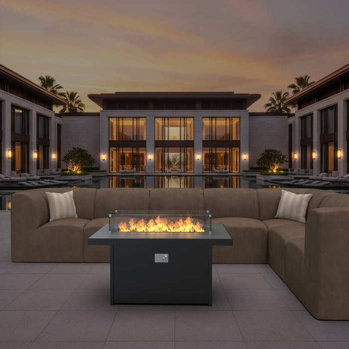 Forever Patio Universal Aluminum 48"x32" Dark Gray Rectangle Fire Table