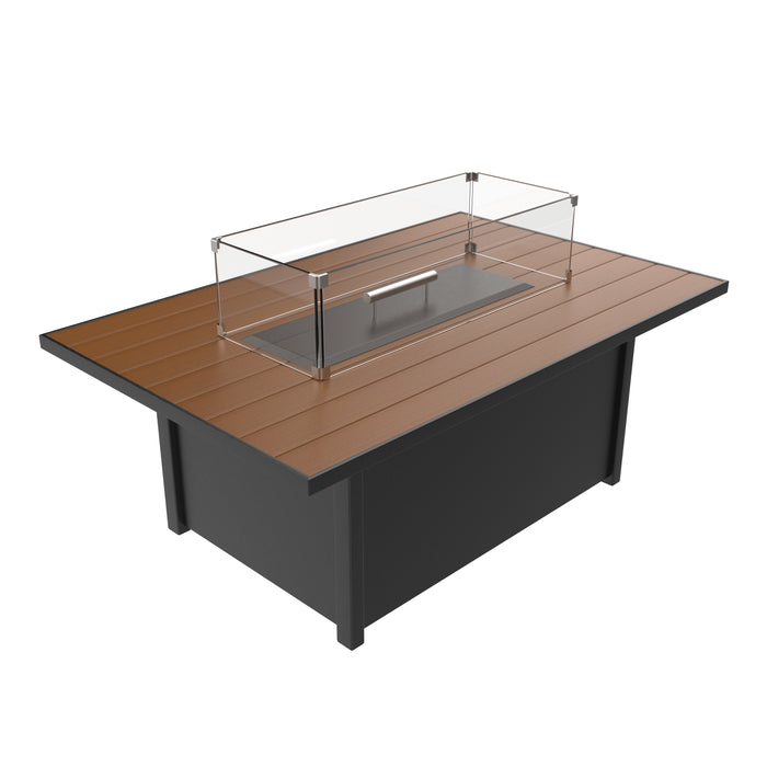Forever Patio Universal Aluminum 48"x32" Dark Gray Rectangle Fire Table