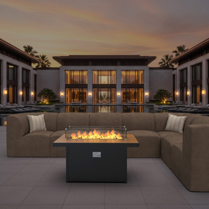 Forever Patio Universal Aluminum 48"x32" Dark Gray Rectangle Fire Table