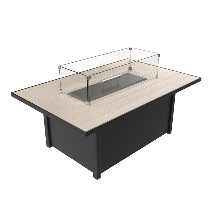 Forever Patio Universal Aluminum 48"x32" Dark Gray Rectangle Fire Table