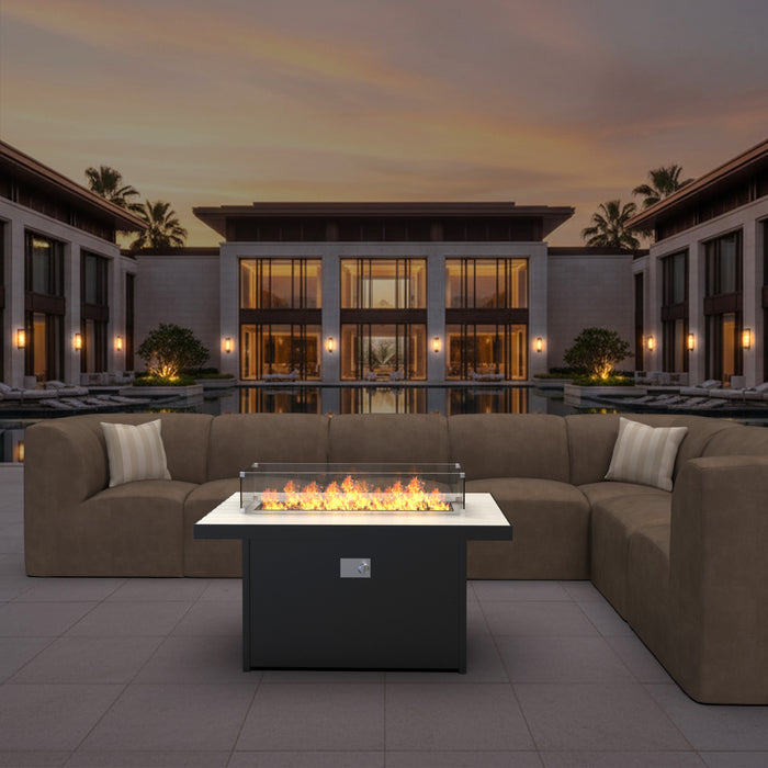 Forever Patio Universal Aluminum 48"x32" Dark Gray Rectangle Fire Table