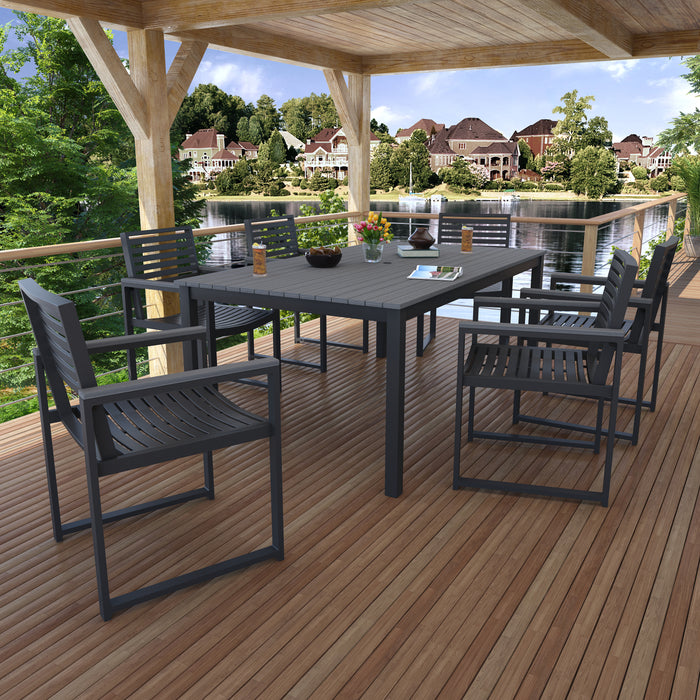 Forever Patio Ravello 7-Piece Outdoor Dining Set with Duraboard Top and Wicker Chairs