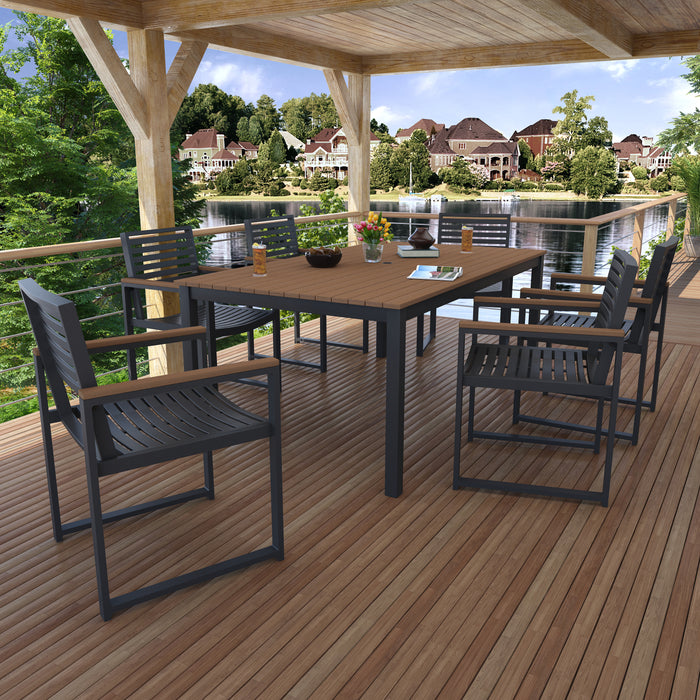 Forever Patio Ravello 7-Piece Outdoor Dining Set with Duraboard Top and Wicker Chairs