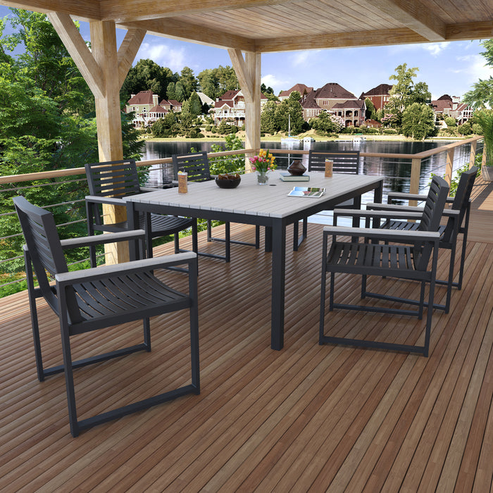 Forever Patio Ravello 7-Piece Outdoor Dining Set with Duraboard Top and Wicker Chairs