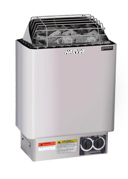 Harvia KIP60B KIP Series 6kW Sauna Heater, Built-In Controls, Stainless Steel