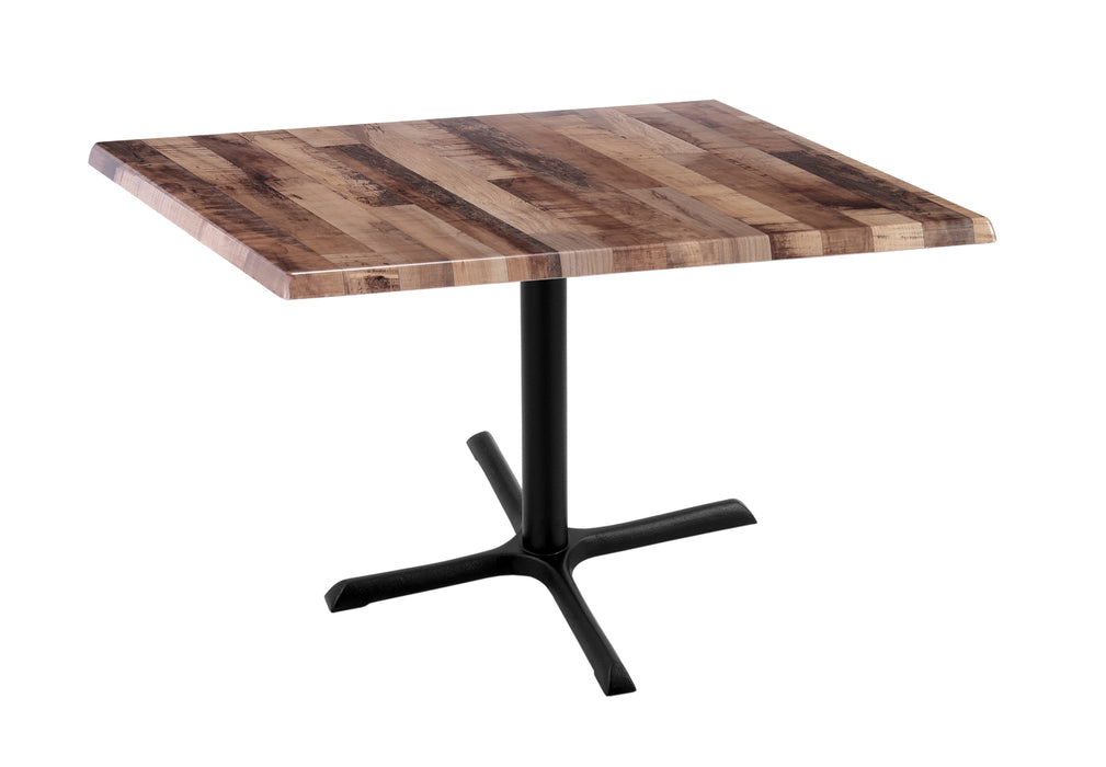 Holland Bar Stool 30" x 30" & 36" x 36" Square Laminate Outdoor / Indoor Bar Height Table with Cross Base