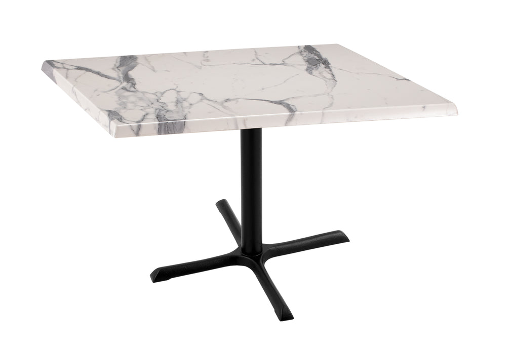 Holland Bar Stool 30" x 30" & 36" x 36" Square Laminate Outdoor / Indoor Bar Height Table with Cross Base