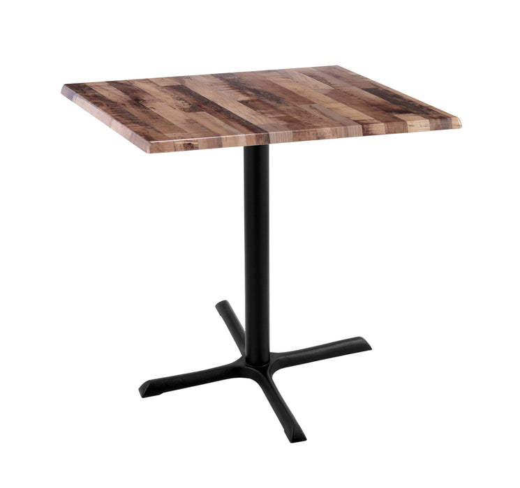 Holland Bar Stool 30" x 30" & 36" x 36" Square Laminate Outdoor / Indoor Bar Height Table with Cross Base