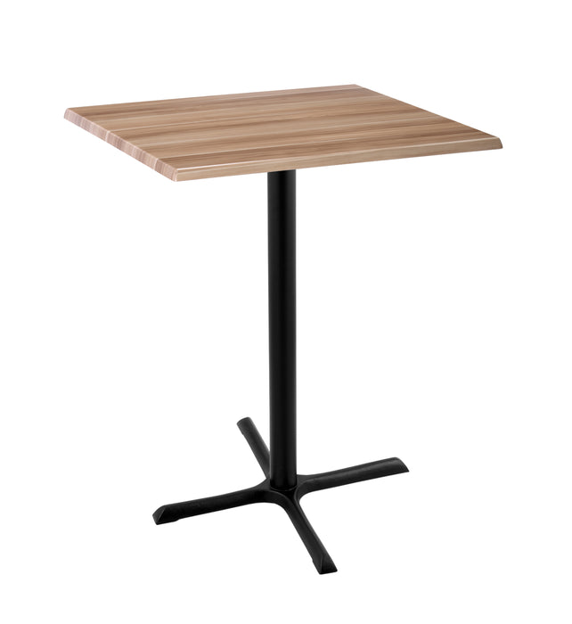 Holland Bar Stool 30" x 30" & 36" x 36" Square Laminate Outdoor / Indoor Bar Height Table with Cross Base