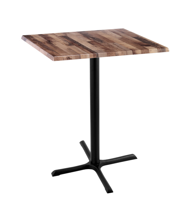 Holland Bar Stool 30" x 30" & 36" x 36" Square Laminate Outdoor / Indoor Bar Height Table with Cross Base