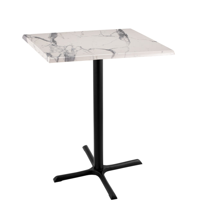 Holland Bar Stool 30" x 30" & 36" x 36" Square Laminate Outdoor / Indoor Bar Height Table with Cross Base