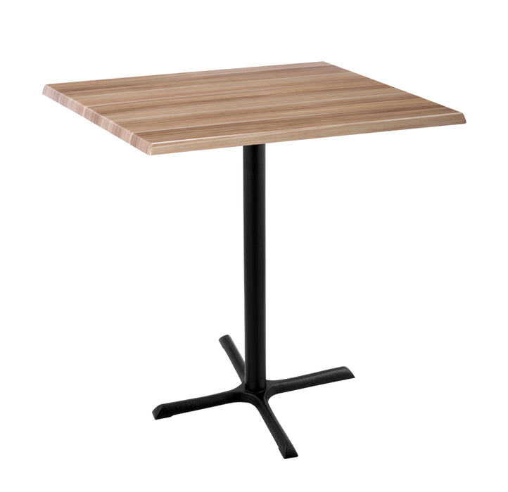 Holland Bar Stool 30" x 30" & 36" x 36" Square Laminate Outdoor / Indoor Bar Height Table with Cross Base