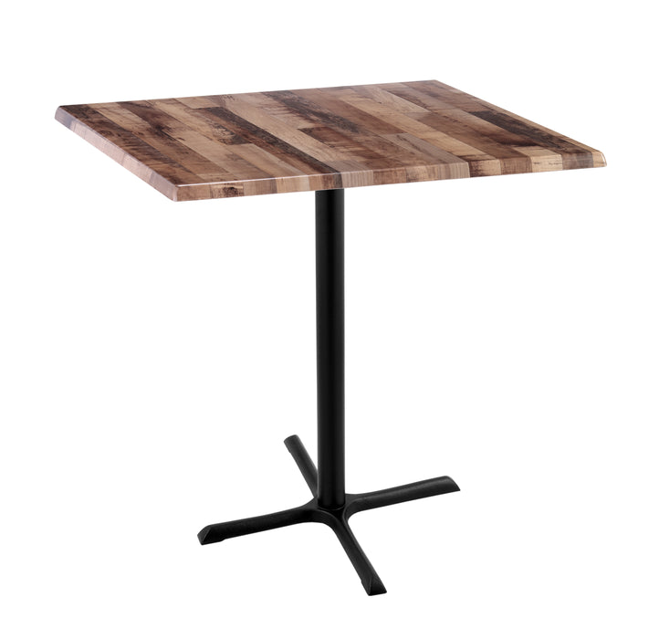 Holland Bar Stool 30" x 30" & 36" x 36" Square Laminate Outdoor / Indoor Bar Height Table with Cross Base