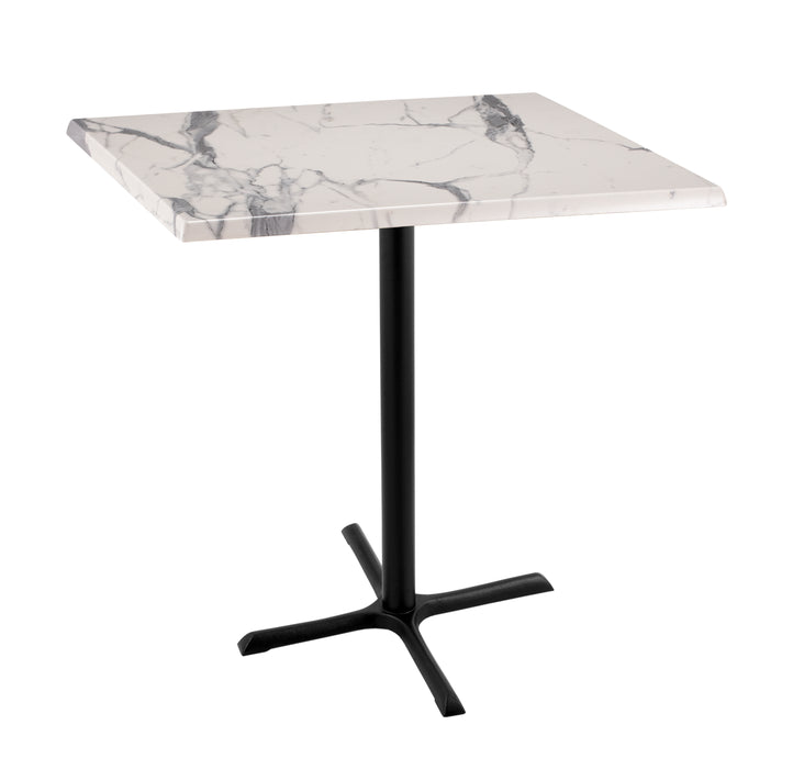 Holland Bar Stool 30" x 30" & 36" x 36" Square Laminate Outdoor / Indoor Bar Height Table with Cross Base