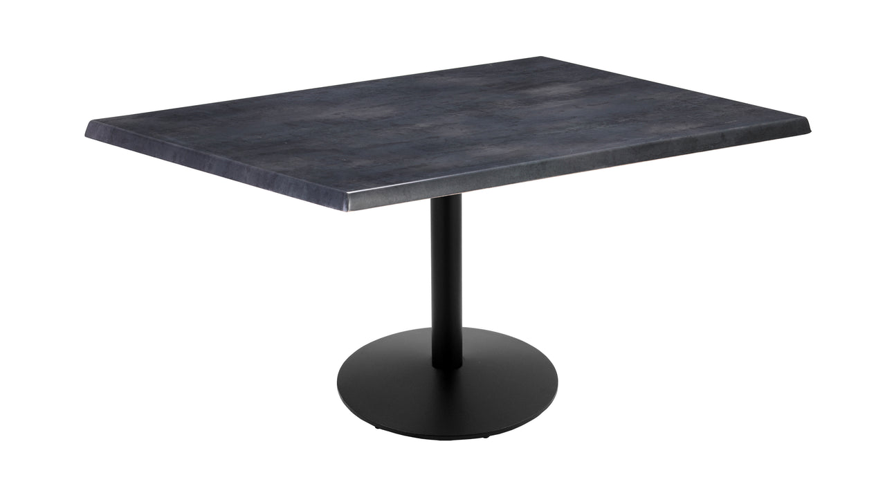 Holland Bar Stool 30" x 48" Rectangle Laminate Outdoor / Indoor Bar Height Table with Round Base