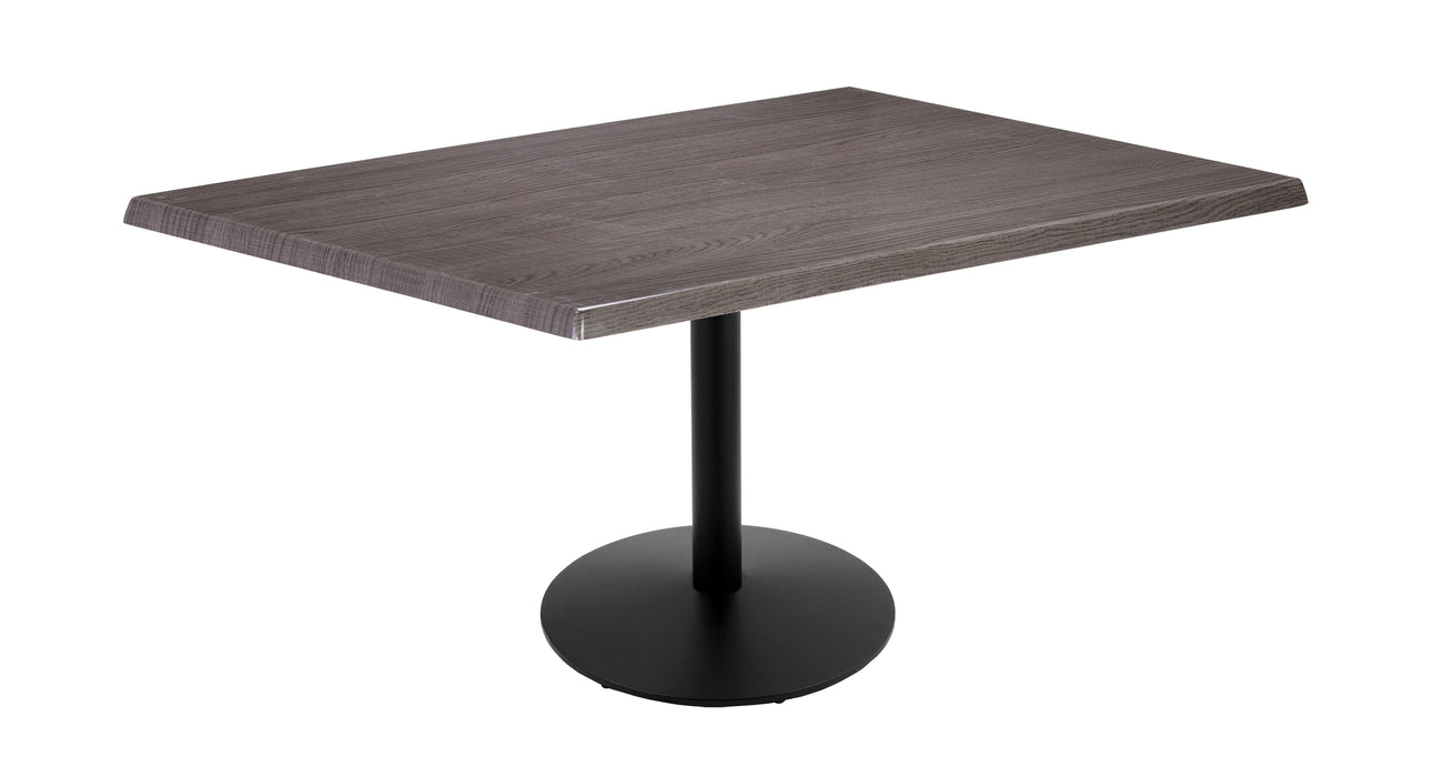 Holland Bar Stool 30" x 48" Rectangle Laminate Outdoor / Indoor Bar Height Table with Round Base