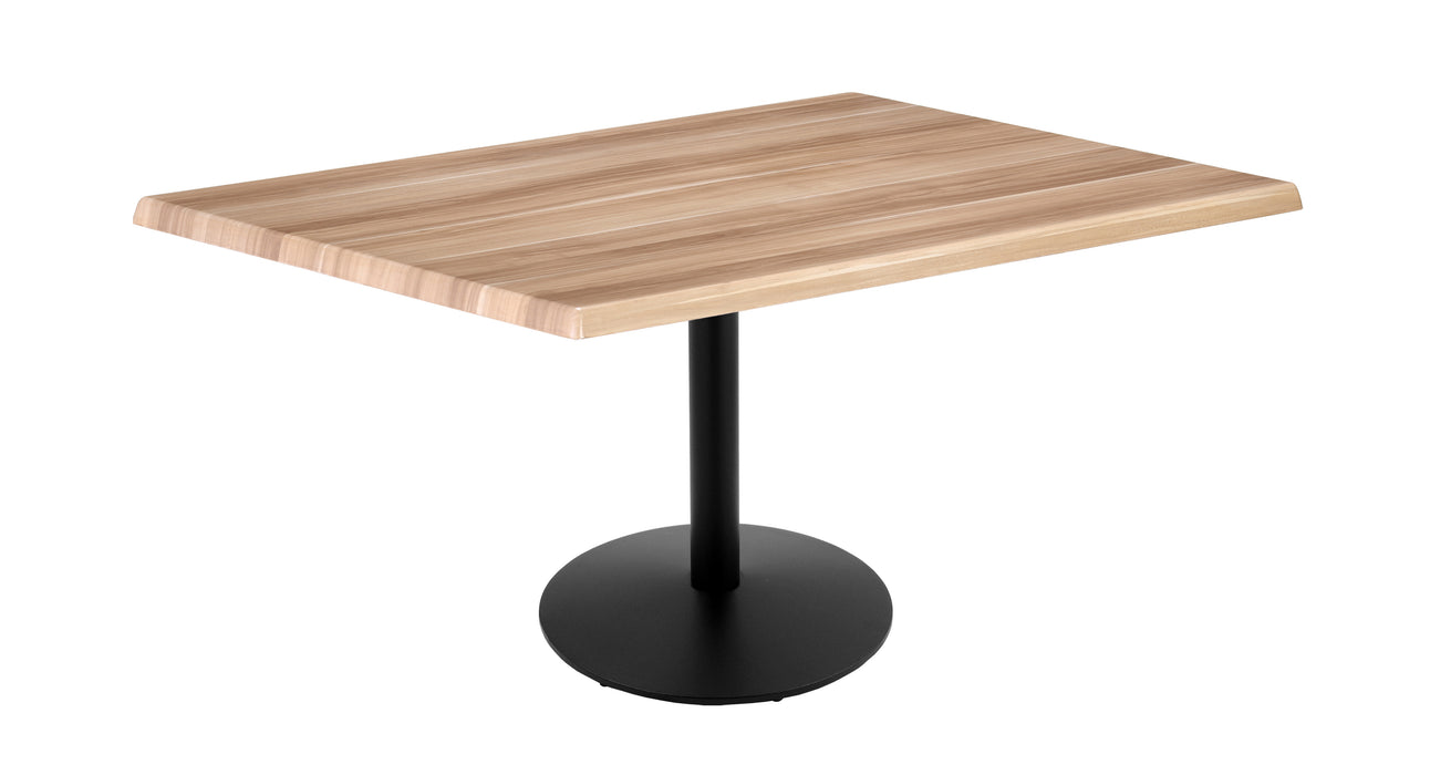 Holland Bar Stool 30" x 48" Rectangle Laminate Outdoor / Indoor Bar Height Table with Round Base