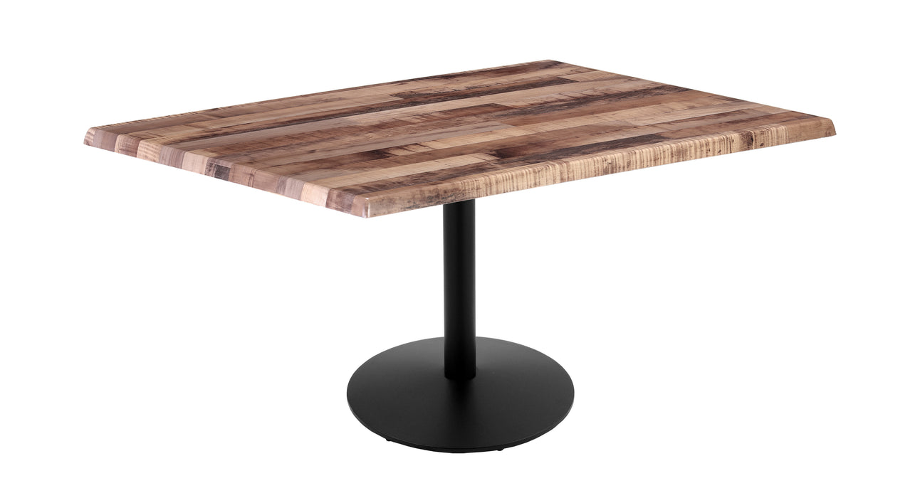 Holland Bar Stool 30" x 48" Rectangle Laminate Outdoor / Indoor Bar Height Table with Round Base