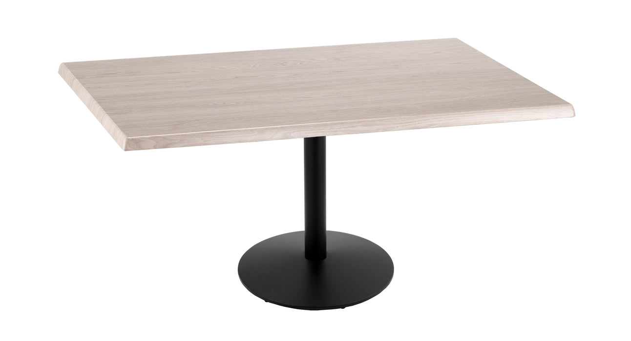 Holland Bar Stool 30" x 48" Rectangle Laminate Outdoor / Indoor Bar Height Table with Round Base