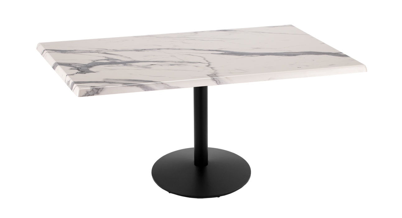 Holland Bar Stool 30" x 48" Rectangle Laminate Outdoor / Indoor Bar Height Table with Round Base