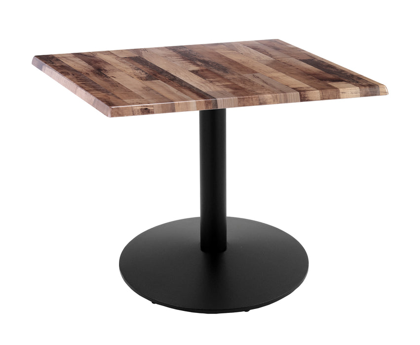 Holland Bar Stool 30" x 30" & 36" x 36" Square Laminate Outdoor / Indoor Bar Height Table with Round Base