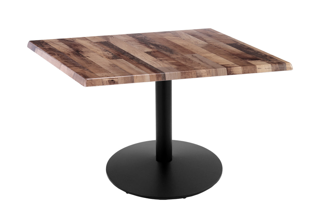 Holland Bar Stool 30" x 30" & 36" x 36" Square Laminate Outdoor / Indoor Bar Height Table with Round Base