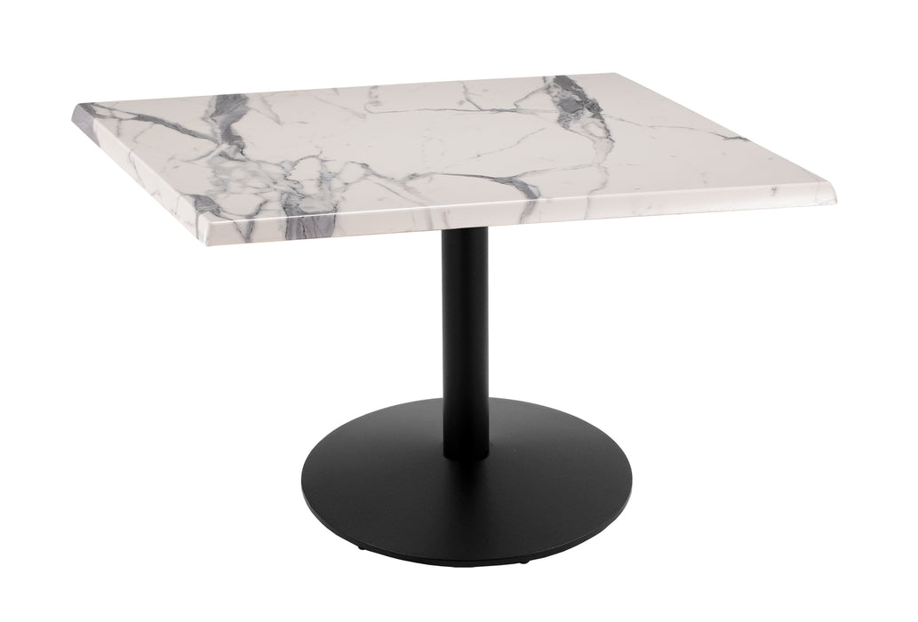 Holland Bar Stool 30" x 30" & 36" x 36" Square Laminate Outdoor / Indoor Bar Height Table with Round Base