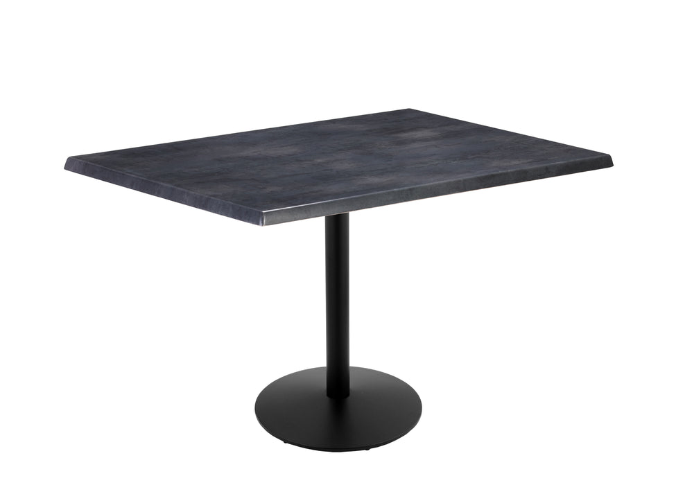 Holland Bar Stool 30" x 48" Rectangle Laminate Outdoor / Indoor Bar Height Table with Round Base