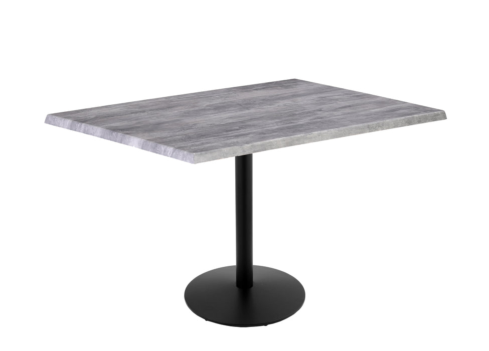 Holland Bar Stool 30" x 48" Rectangle Laminate Outdoor / Indoor Bar Height Table with Round Base