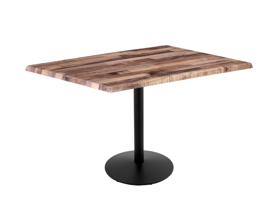 Holland Bar Stool 30" x 48" Rectangle Laminate Outdoor / Indoor Bar Height Table with Round Base