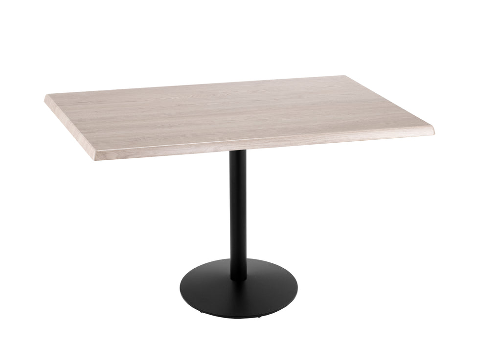 Holland Bar Stool 30" x 48" Rectangle Laminate Outdoor / Indoor Bar Height Table with Round Base