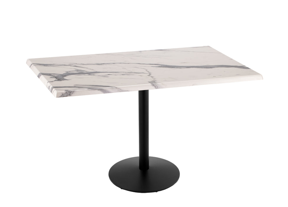 Holland Bar Stool 30" x 48" Rectangle Laminate Outdoor / Indoor Bar Height Table with Round Base