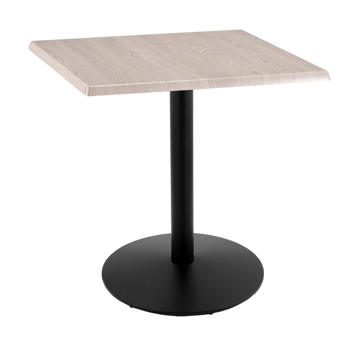 Holland Bar Stool 30" x 30" & 36" x 36" Square Laminate Outdoor / Indoor Bar Height Table with Round Base