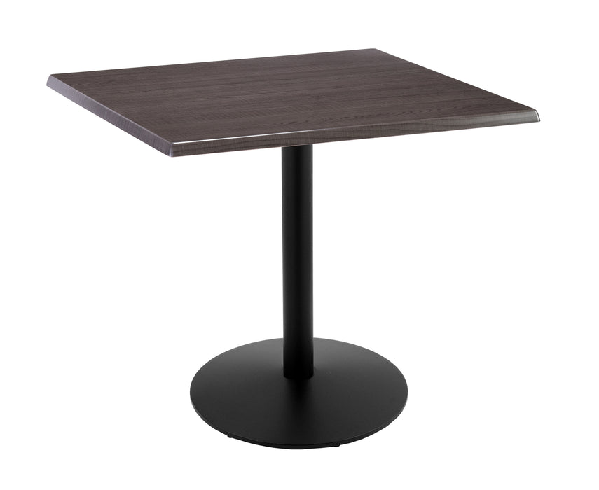 Holland Bar Stool 30" x 30" & 36" x 36" Square Laminate Outdoor / Indoor Bar Height Table with Round Base
