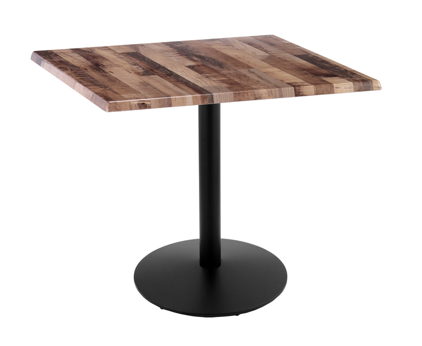 Holland Bar Stool 30" x 30" & 36" x 36" Square Laminate Outdoor / Indoor Bar Height Table with Round Base